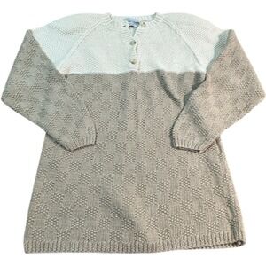 Sharon Young Vintage Womens Sweater Size Medium 100% Cotton Textured Color Block